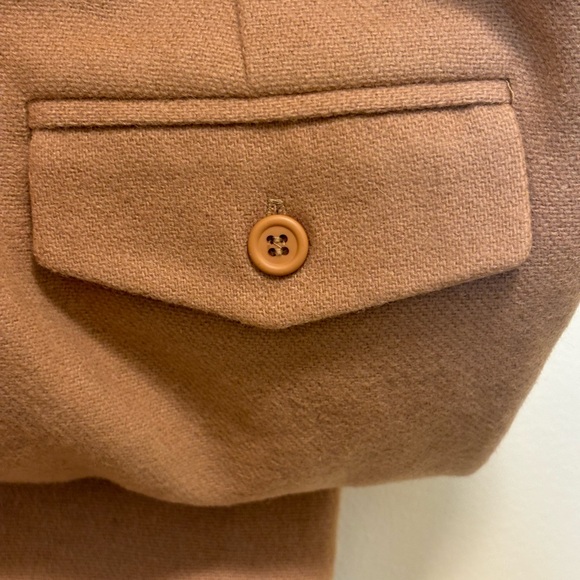 Metrostyle Women's Size 10 Wool Tan Straight Leg Pants with Turn-Up Hems - Picture 3 of 10